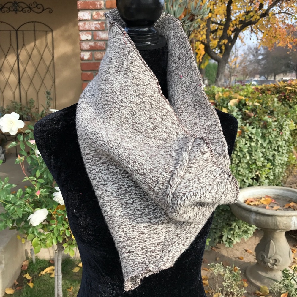 Upcycled sweater cow scarf